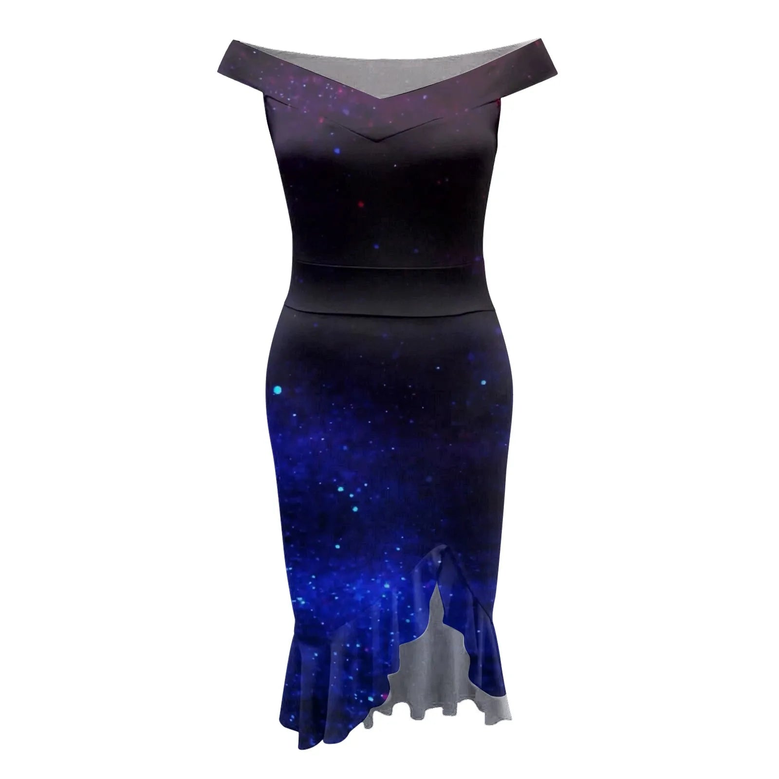 Vestido Aria – Festa & Elegância com Ombro a Ombro e Fenda