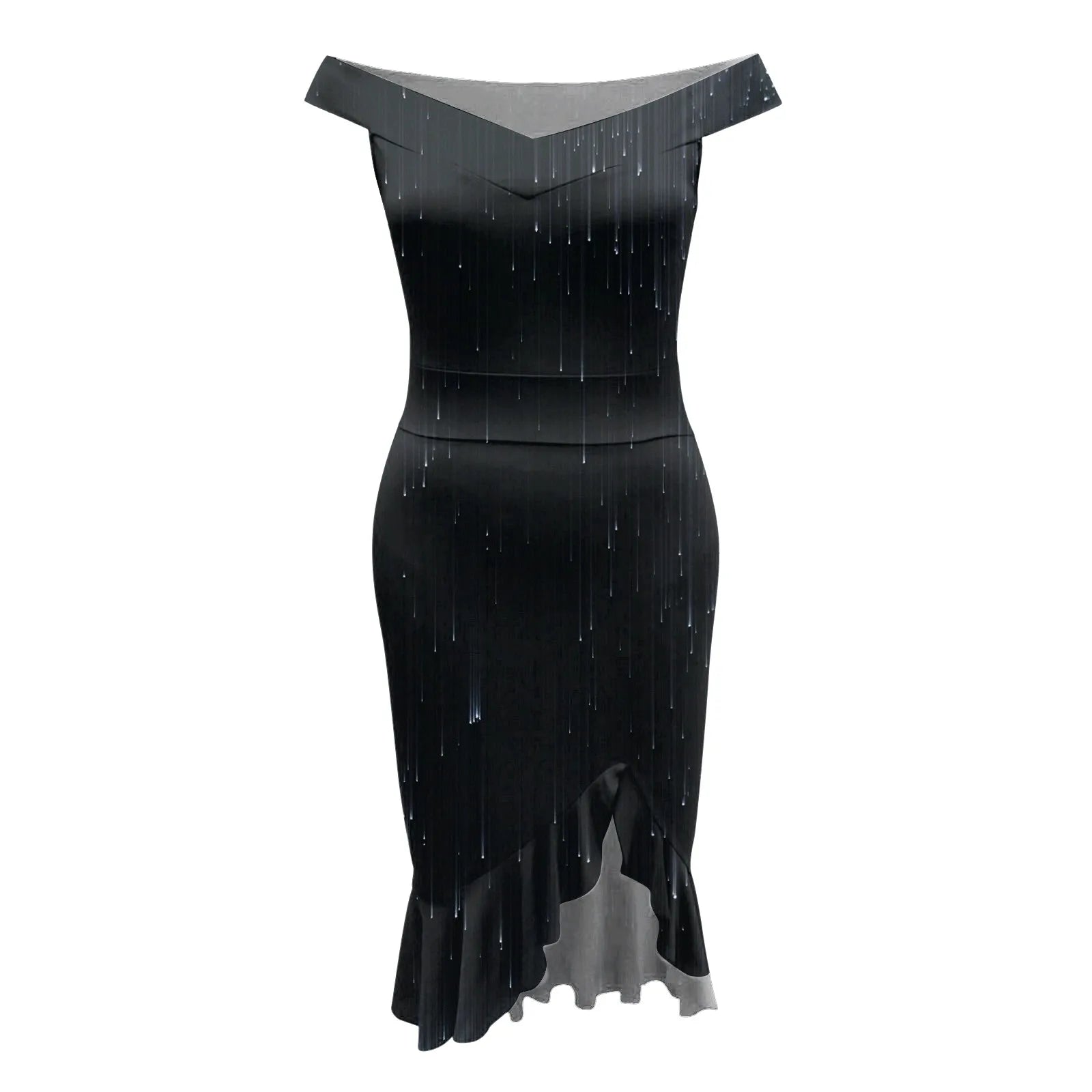 Vestido Aria – Festa & Elegância com Ombro a Ombro e Fenda