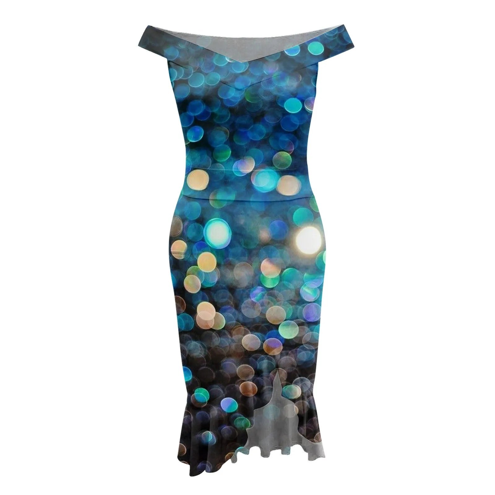 Vestido Aria – Festa & Elegância com Ombro a Ombro e Fenda