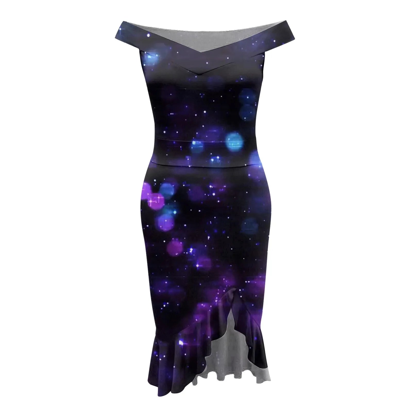 Vestido Aria – Festa & Elegância com Ombro a Ombro e Fenda