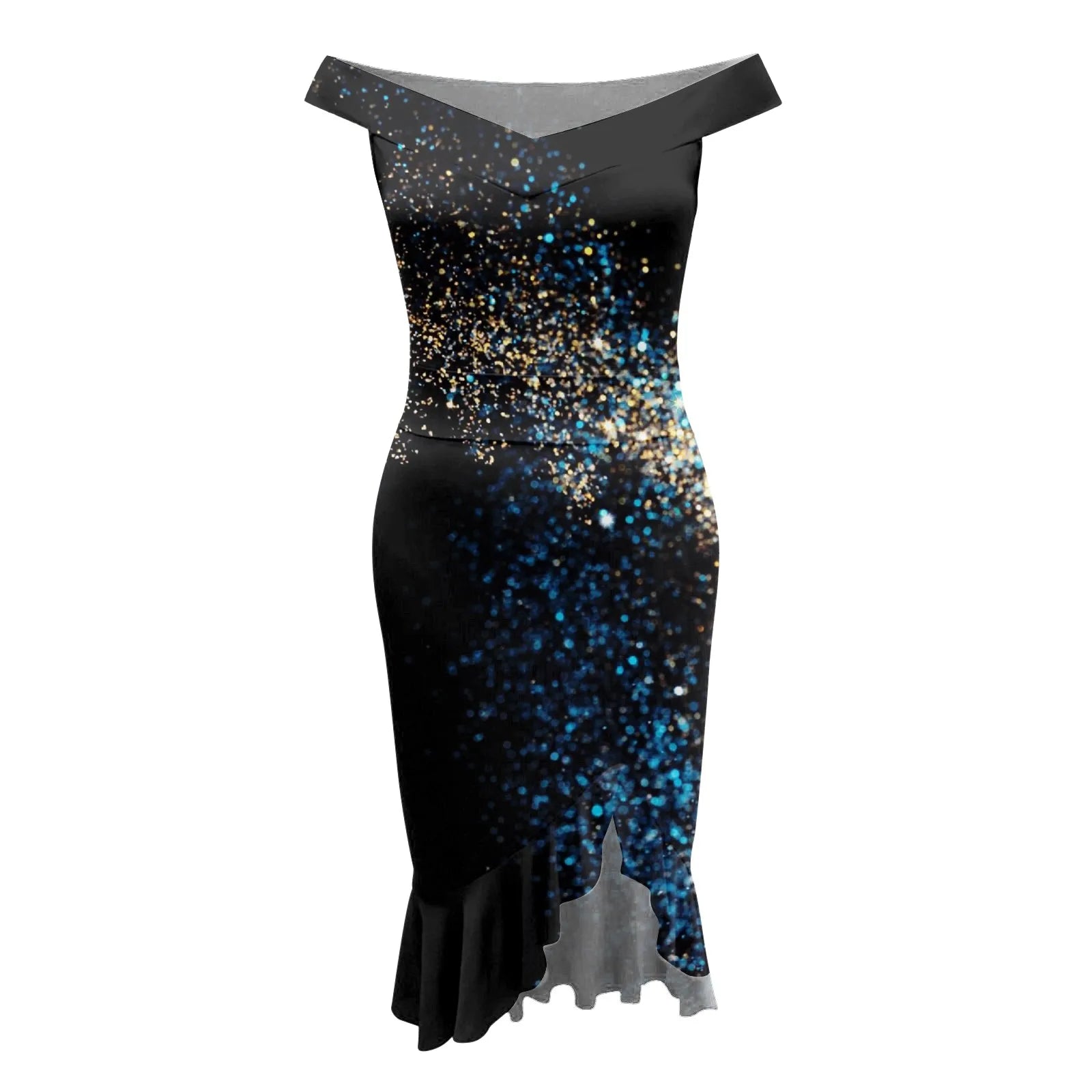 Vestido Aria – Festa & Elegância com Ombro a Ombro e Fenda