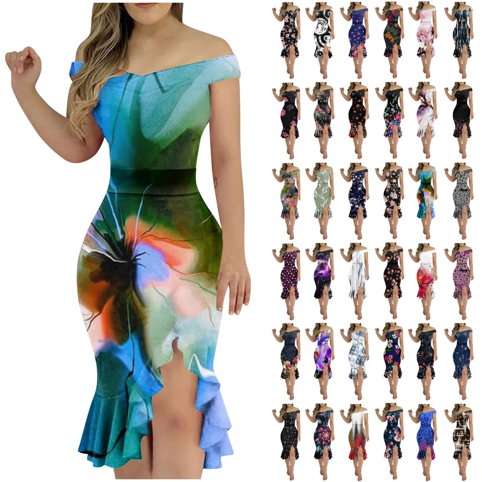 Vestido Aria – Festa & Elegância com Ombro a Ombro e Fenda