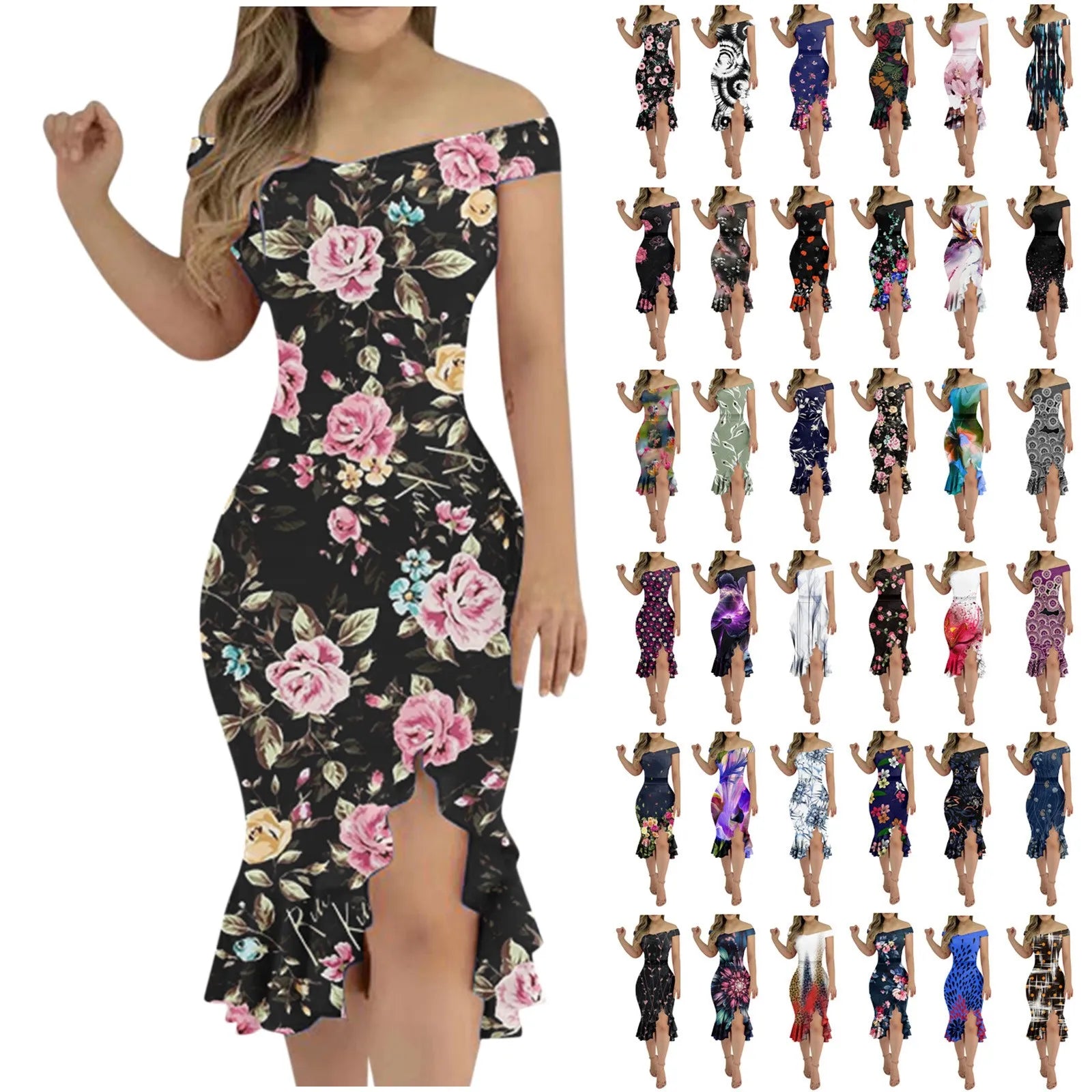 Vestido Aria – Festa & Elegância com Ombro a Ombro e Fenda