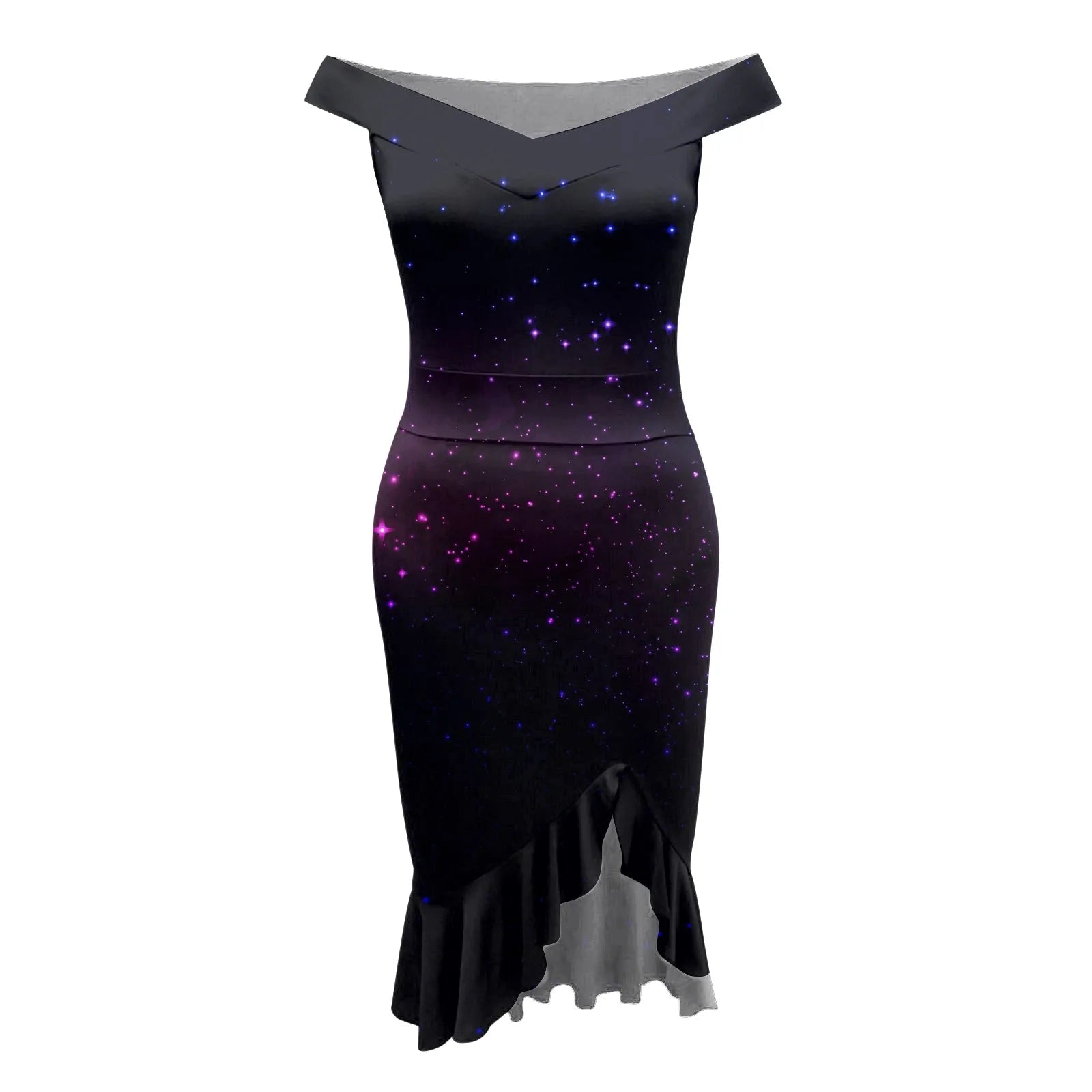 Vestido Aria – Festa & Elegância com Ombro a Ombro e Fenda